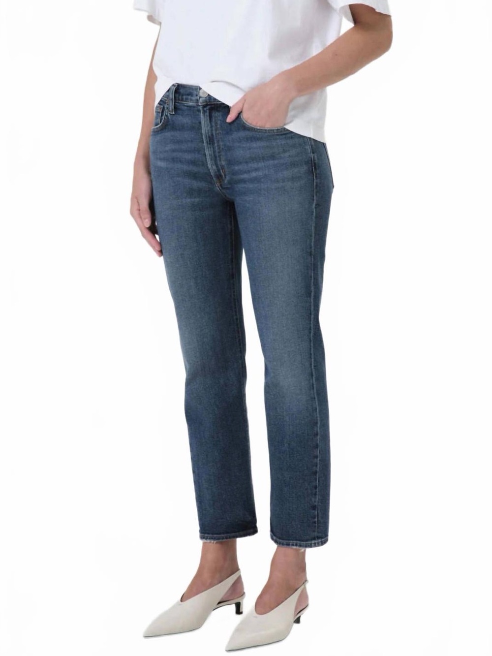 AGOLDE Kye Mid Rise Straight Crop Jeans in Control Size 27 - Picture 2 of 15